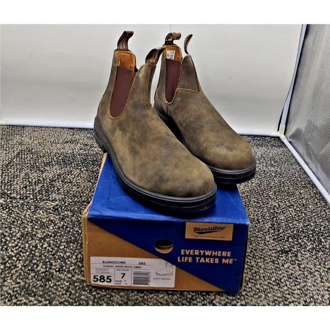 Blundstone 585 Rust Brown Unisex Leat Elastic Sided Boot Lined Size Aus/uk 7