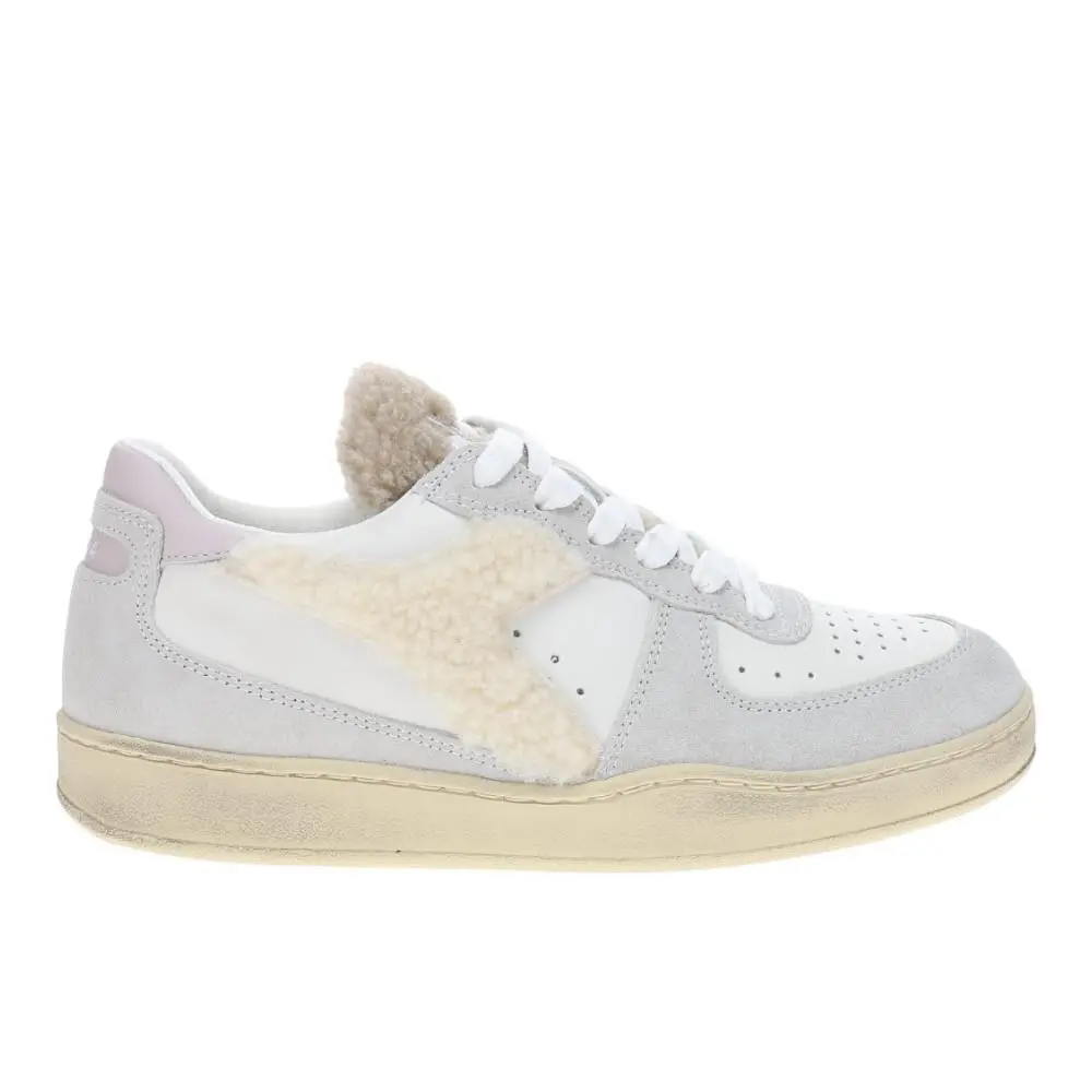 Diadora Mi Basket Low Chalet Lace Up Womens White Sneakers Casual Shoes 181236