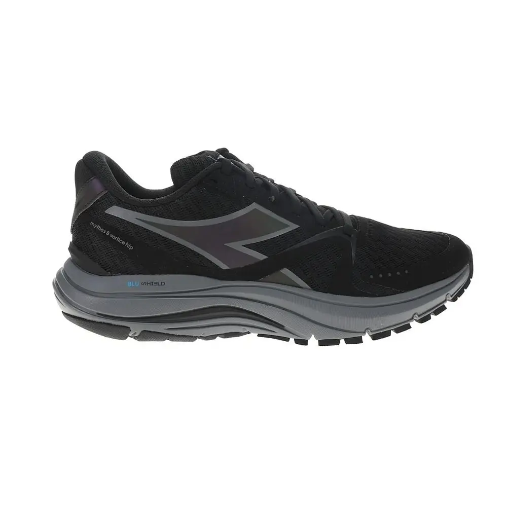 Diadora Mythos Blushield 8 Vortice Hip Running Mens Black Sneakers Athletic Sho