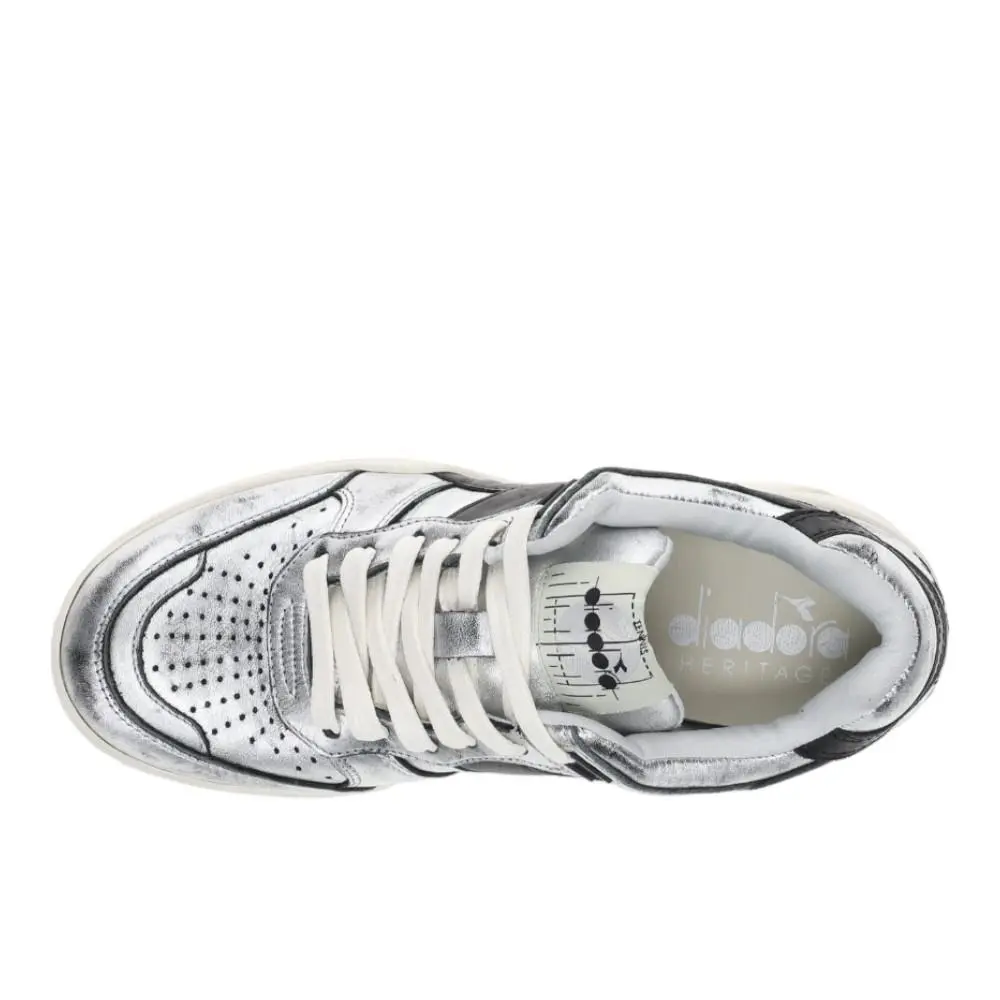 Diadora shoes - diadora B.560 Used Metallic Lace Up - 181203-C4702 - Silver 2