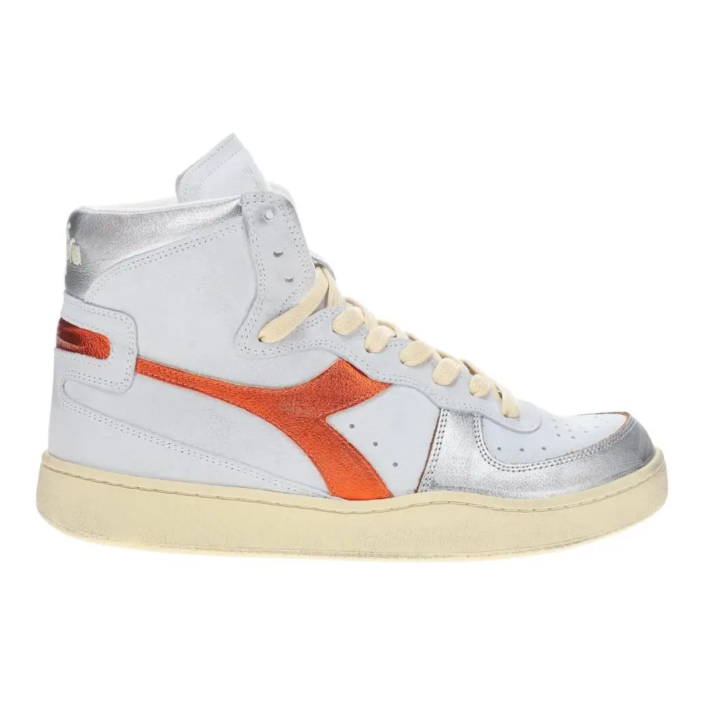 Diadora shoes - diadora Mi Basket Metal Pigskin Used High Top - 178889-C5234 - White 4