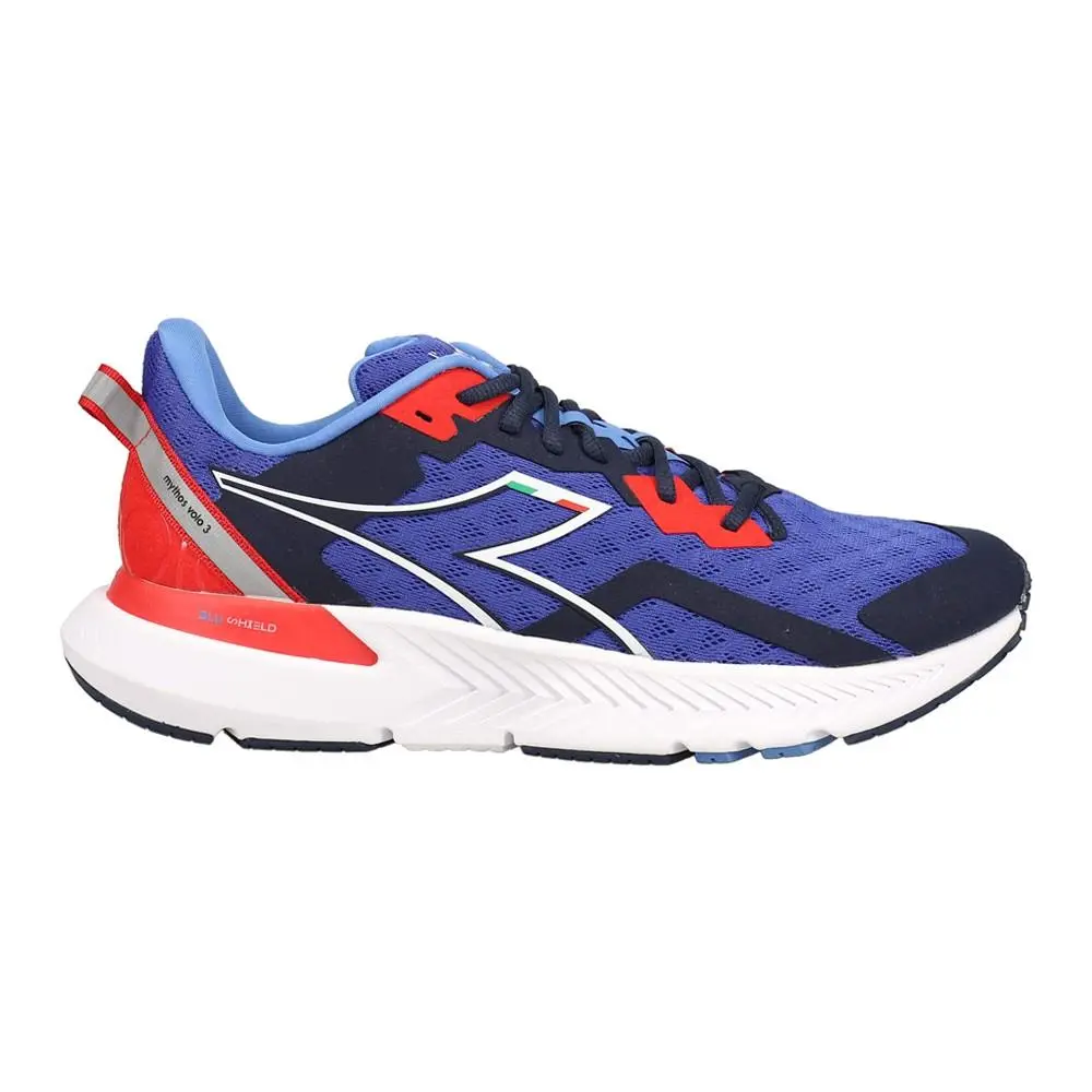 Diadora Mythos Blushield Volo 3 Running Mens Blue Sneakers Athletic Shoes 17909 - Blue