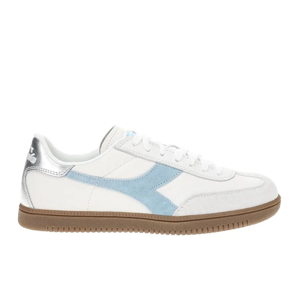 Diadora Trainer Metallic Lace Up Mens Blue White Sneakers Casual Shoes 181918