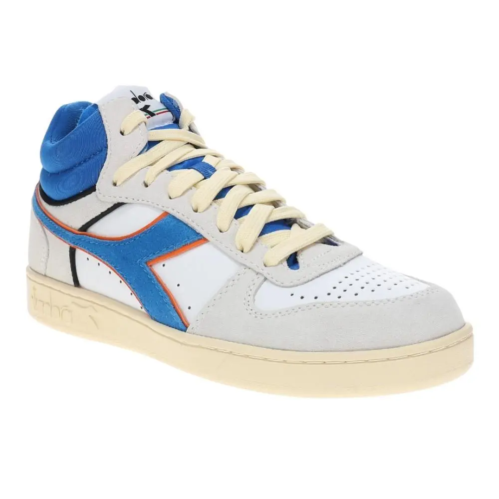 Diadora shoes - diadora Magic Basket Demi Cut Suede Leather Lace Up - 178563-C1970 - White 0
