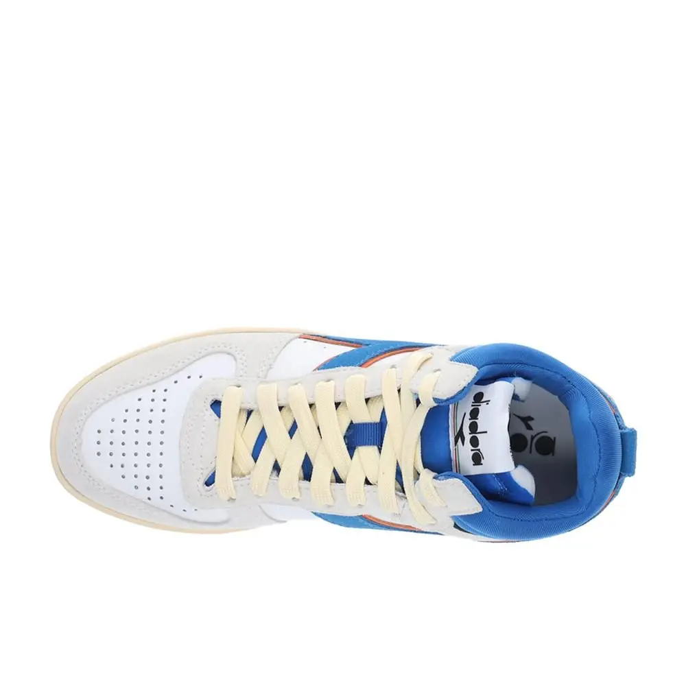 Diadora shoes - diadora Magic Basket Demi Cut Suede Leather Lace Up - 178563-C1970 - White 2