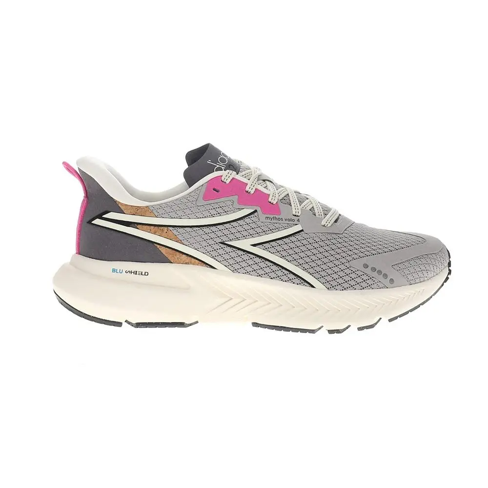 Diadora Mythos Blushield Volo 4 2030 Running Womens Grey Sneakers Athletic Shoe
