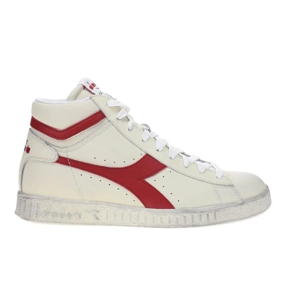 Diadora Game L High Waxed Lace Up Mens Off White Sneakers Casual Shoes 178300-C