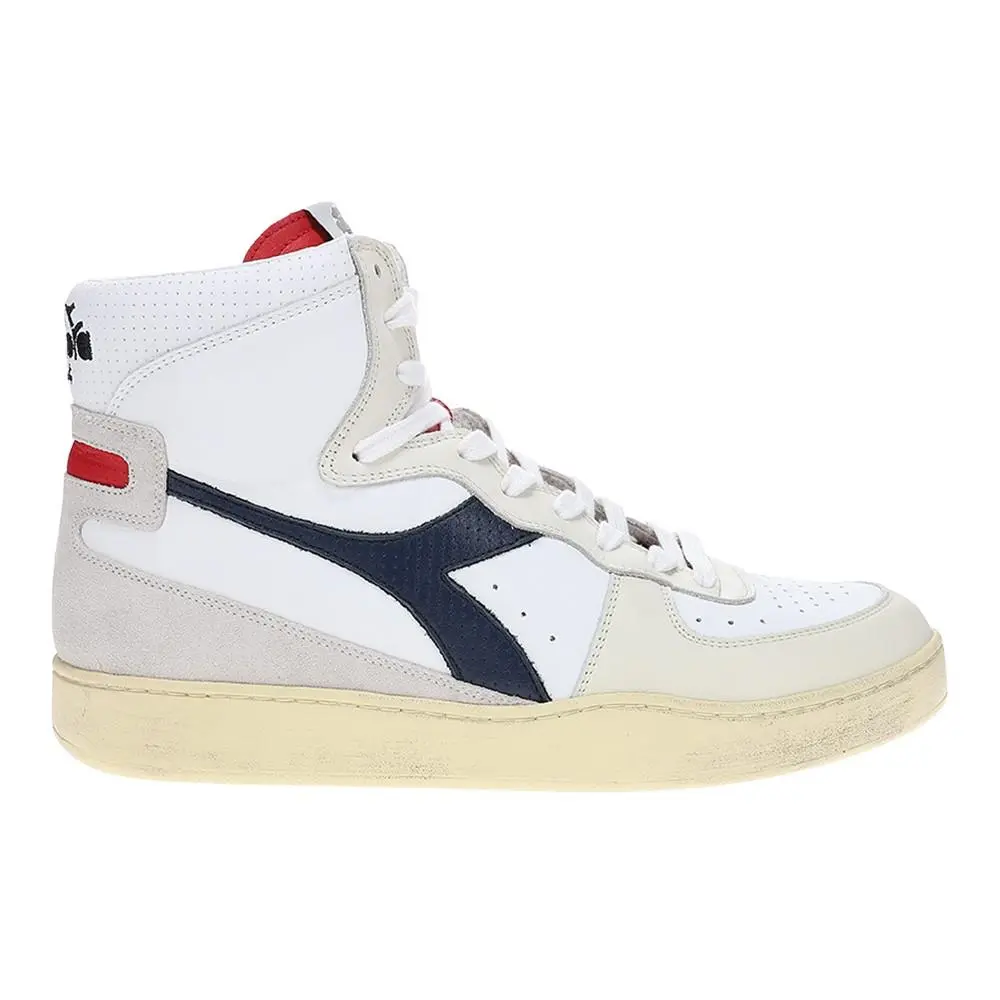 Diadora shoes - diadora Mi Basket Punched Italia Lace Up - 179702-C1591 - White 4