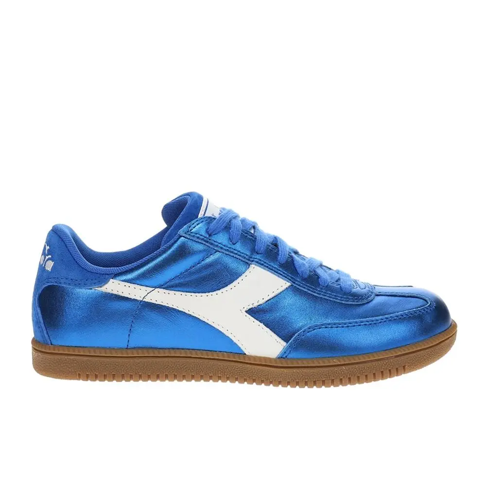 Diadora Trainer Metallic Lace Up Mens Blue Sneakers Casual Shoes 181987-60084