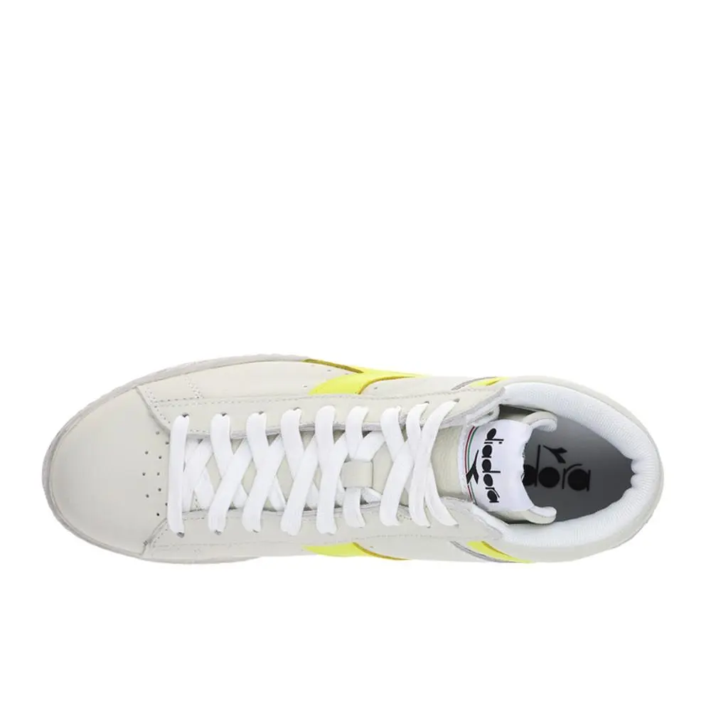 Diadora shoes - diadora Game L High Fluo Waxed Lace Up - 180083-D0411 - White, Yellow (UPC: 197020010918) 2