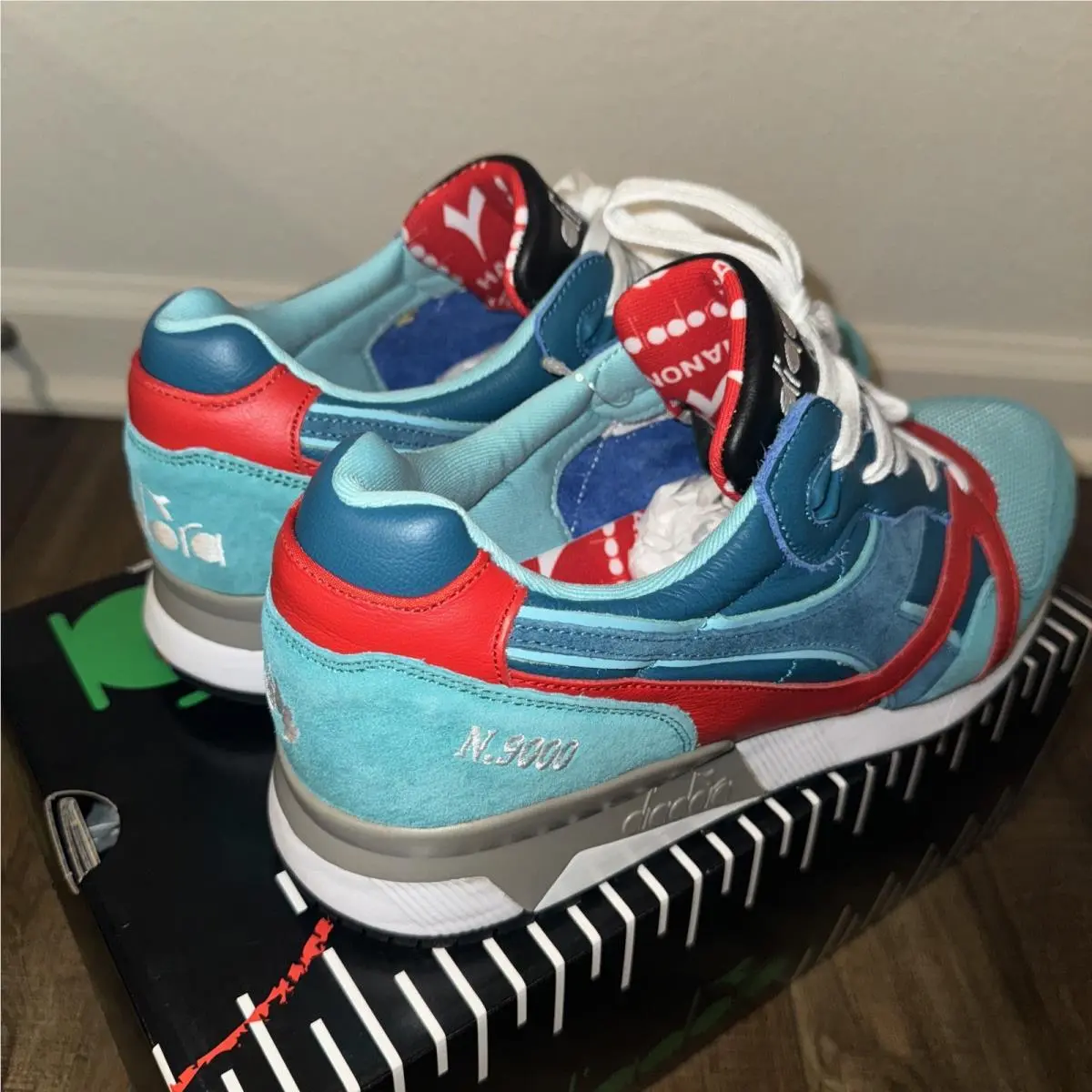 Diadora shoes - N9000 - 177446-60104 - Blue Ocean Depths/Red/White 8