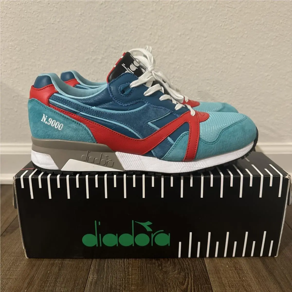 Diadora shoes - N9000 - 177446-60104 - Blue Ocean Depths/Red/White 2