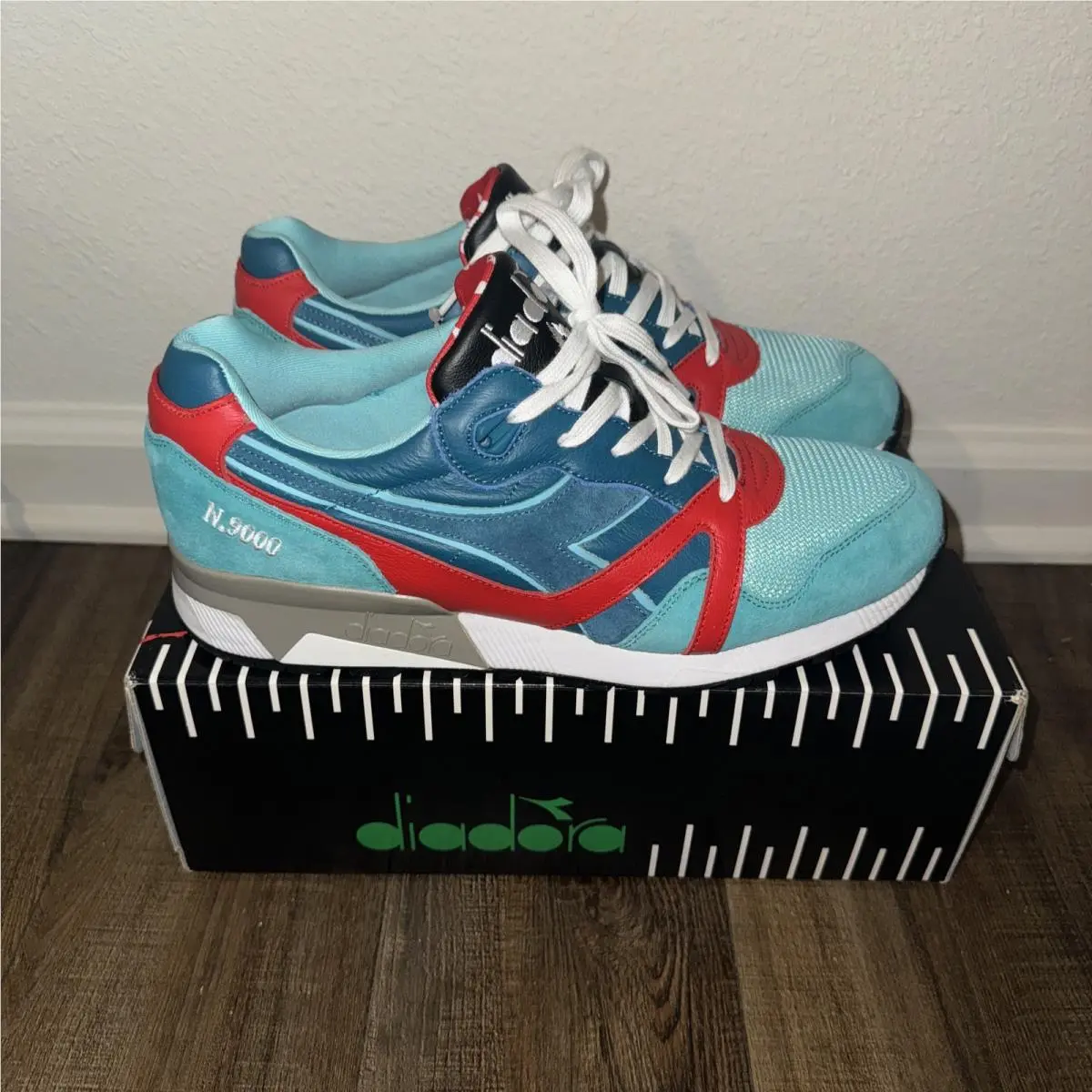 Diadora shoes - N9000 - 177446-60104 - Blue Ocean Depths/Red/White 3