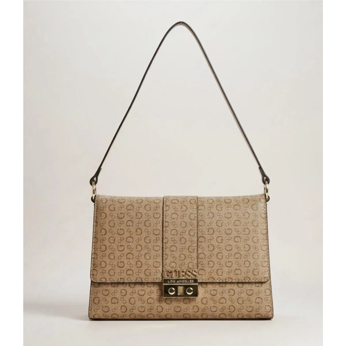 Guess Evie Logo Medium Shoulder Bag Crossbody Caramel