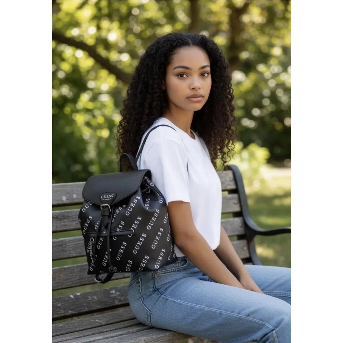 Guess Luella Backpack In Signature Women’s Black