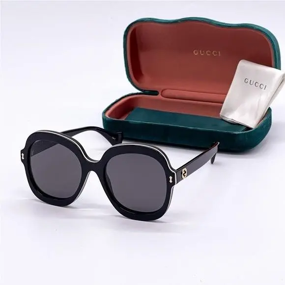 Gucci GG1240S 001 Black Oversized Round Women Sunglasses Gucci