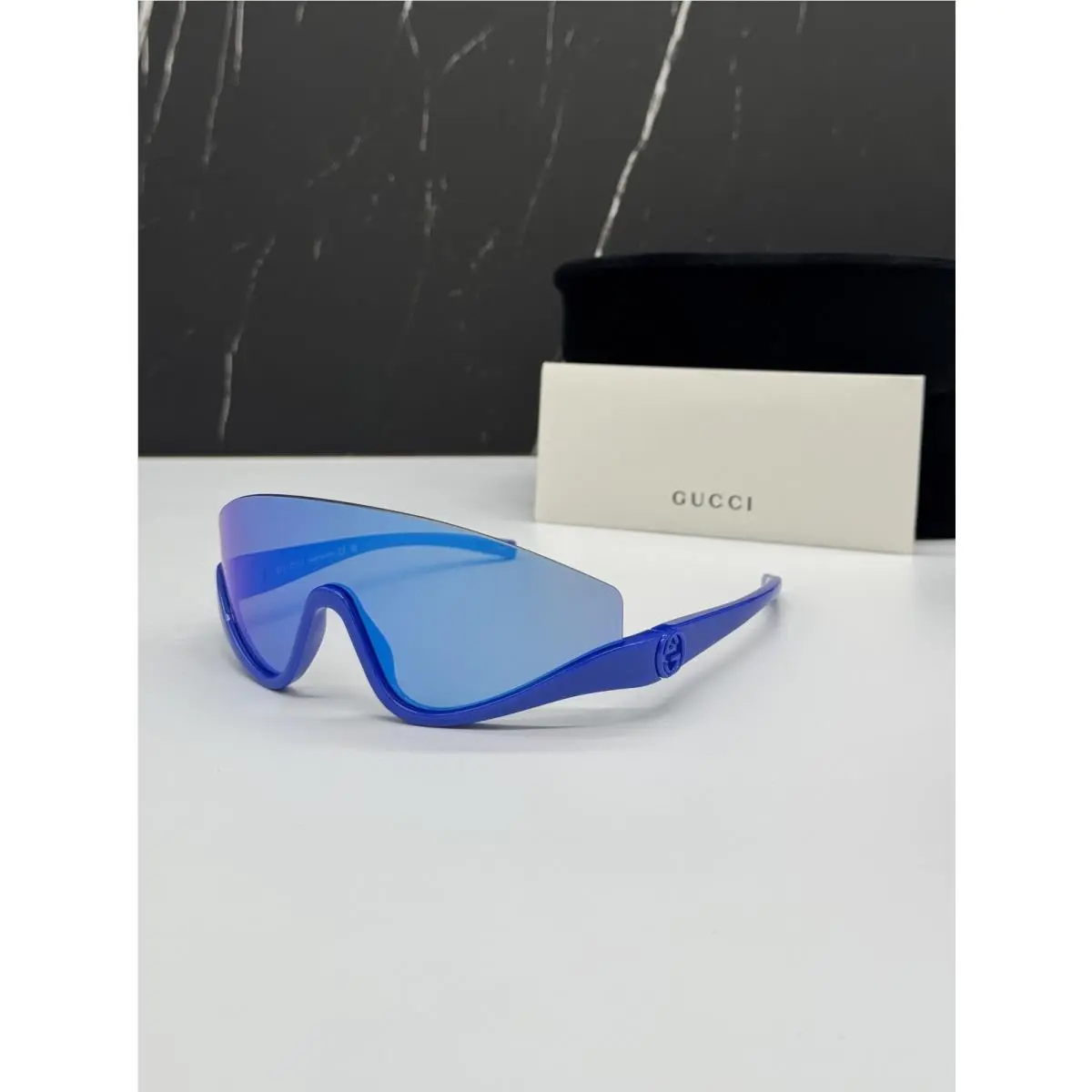 GG1650S 010 Sunglasses Blue Shield Unisex  Eyewear by Gucci