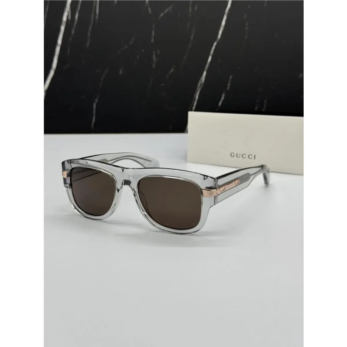 Gucci GG1517S 006 Clear Brown Men Sunglasses Gucci