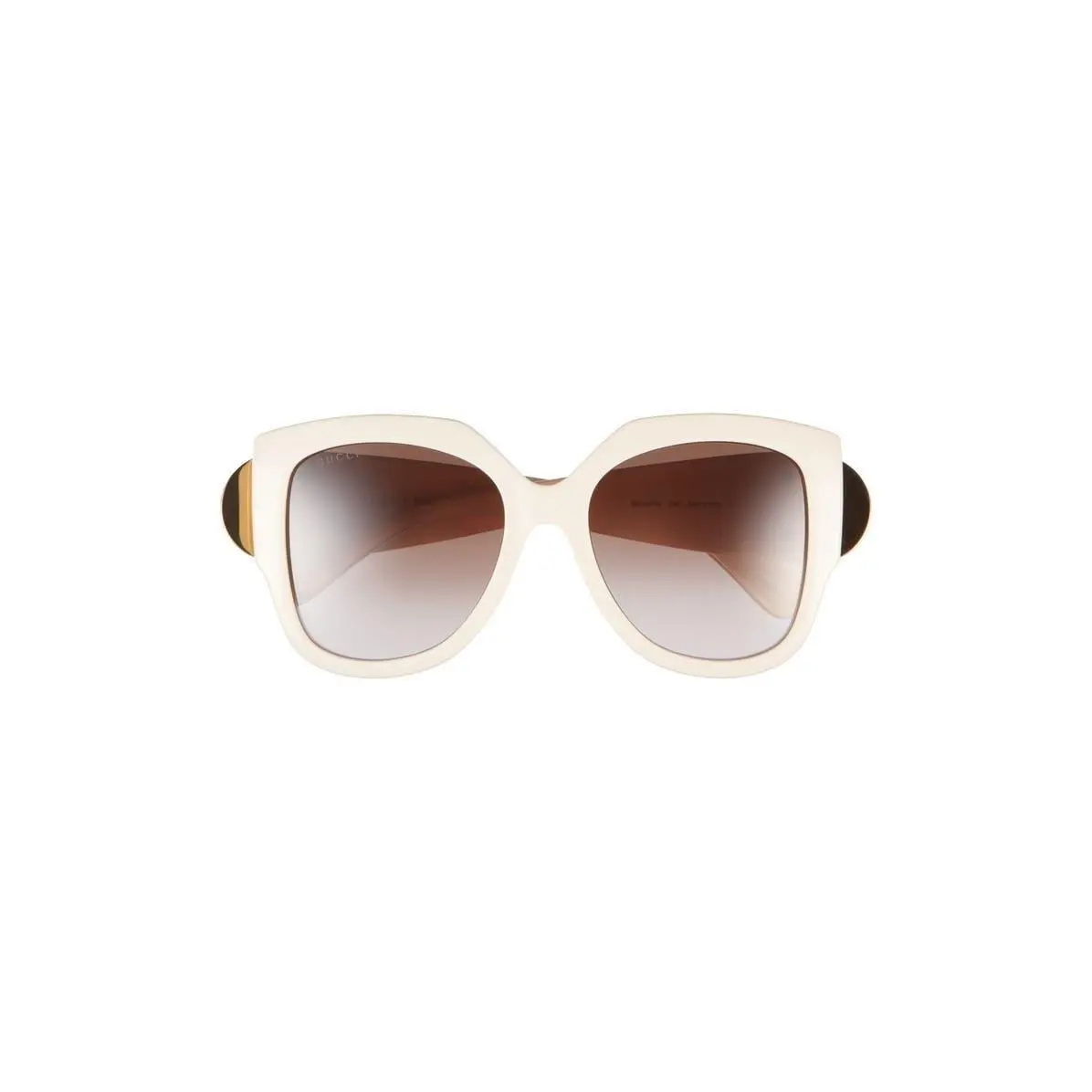 Gucci Women 54mm Square Sunglasses Ivory/ Brown