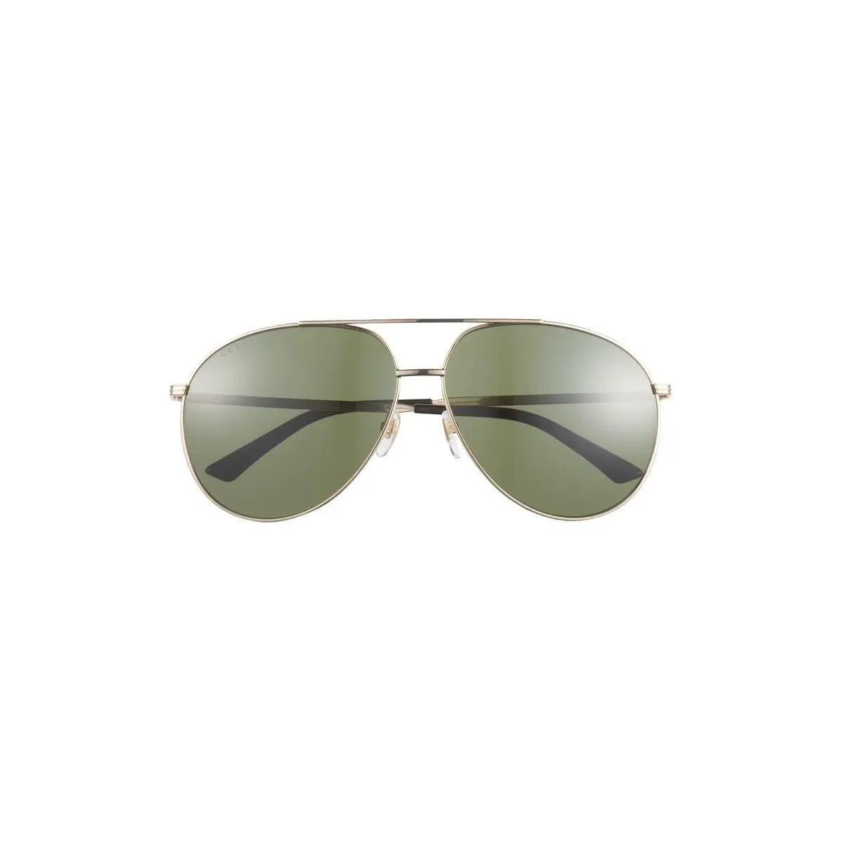 Gucci Men 64mm Oversize Aviator Sunglasses Gold Gold Green