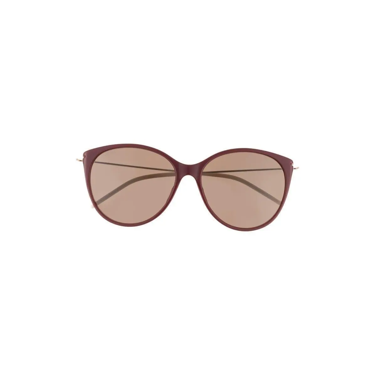 Gucci Women 58mm Fashion Round Sunglasses Burgundy Gold Brown