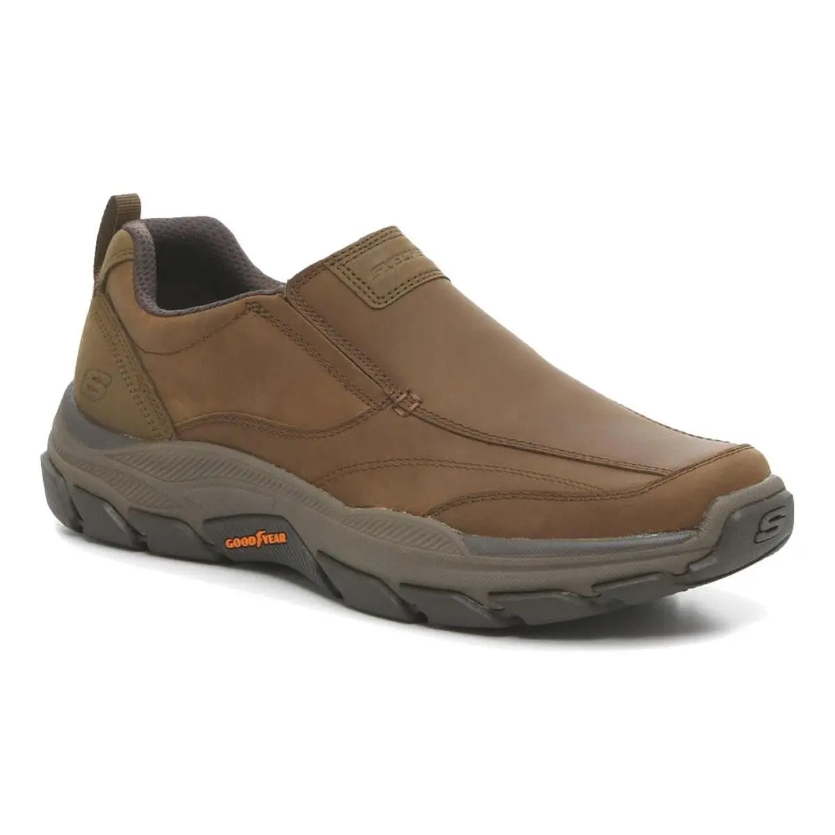 Skechers Men`s Relaxed Fit Goodyear Sole Memory Foam Shoes in Brown