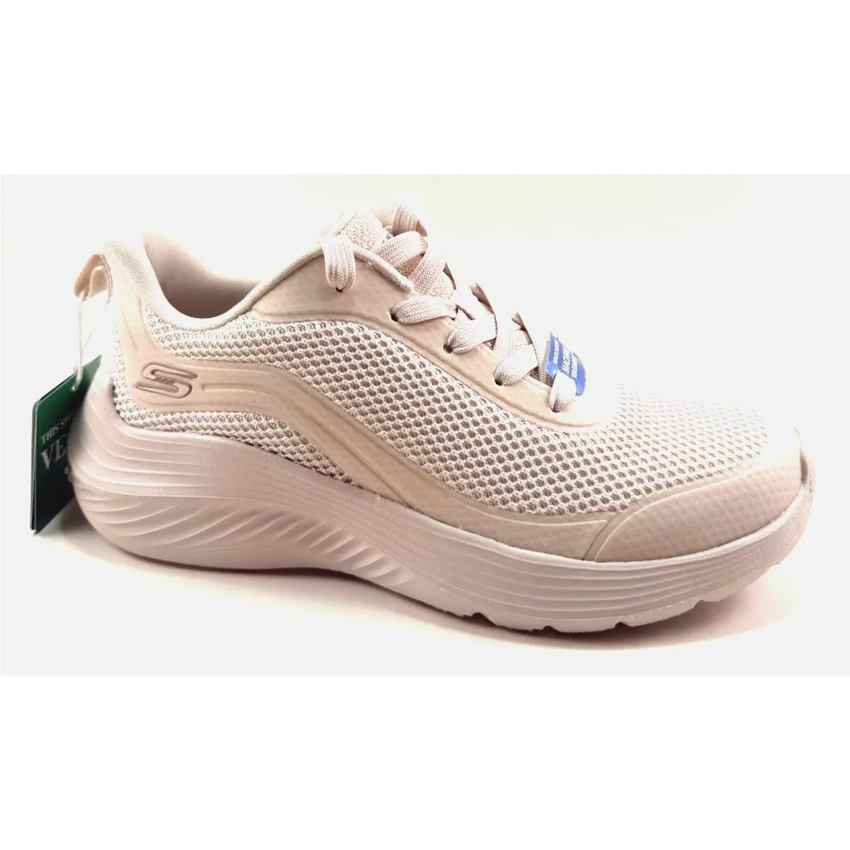 Bobs From Skechers 117483 Off White Lace Up Comfort Sneaker