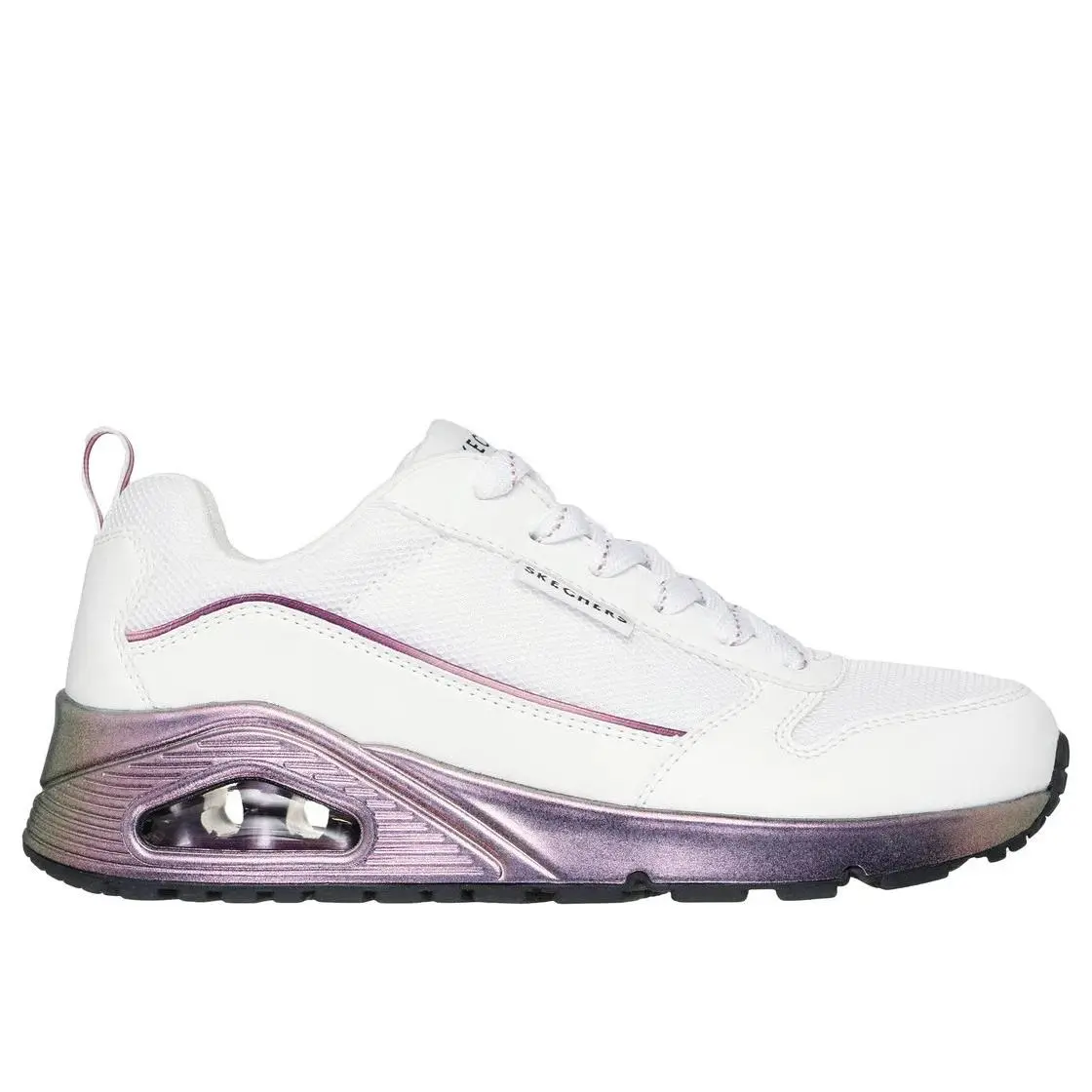 Woman Skechers Uno-sparkle Lite Sneaker Shoe 177855 Color White/multi