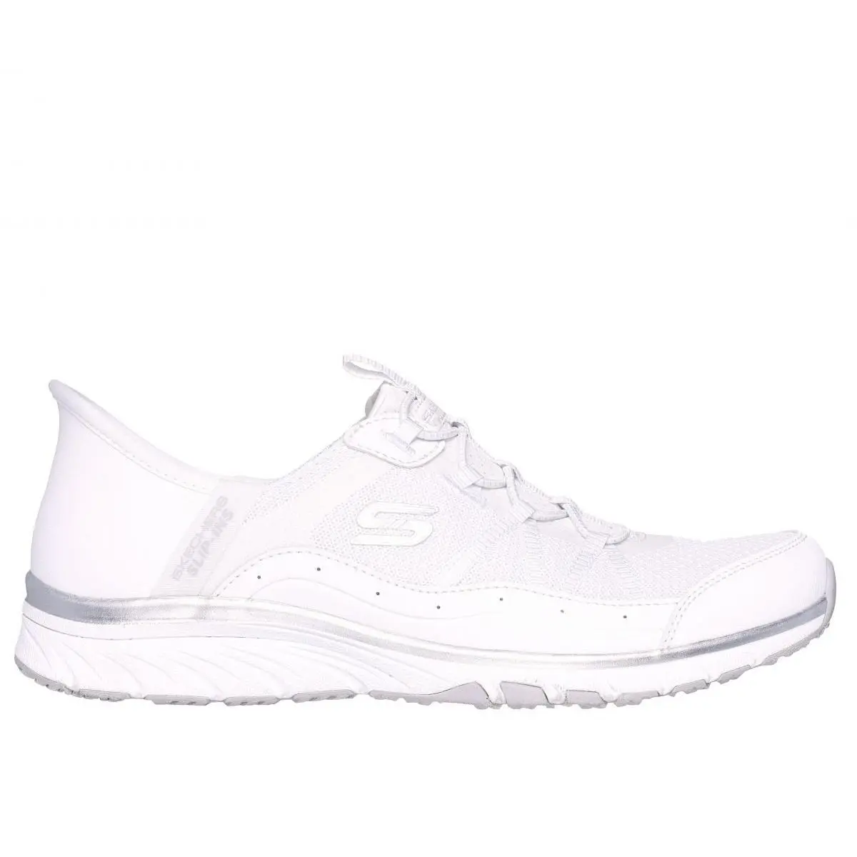 Skechers Women`s Slip-ins - Gratis Sport Leisurely Sneaker White/silver - 104289