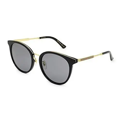GG 0204SK 001 Black Plastic Fashion Sunglasses Grey Lens 56-20-150 by Gucci