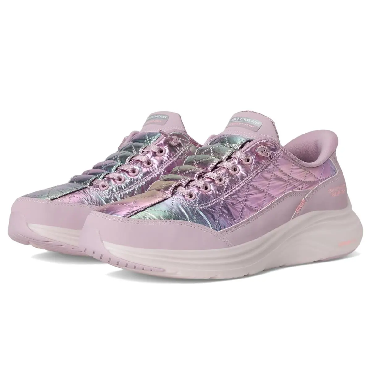 Woman`s Shoes Skechers Contour Foam - Cozy Fit Shining Pearl Hands Free Slip-ins