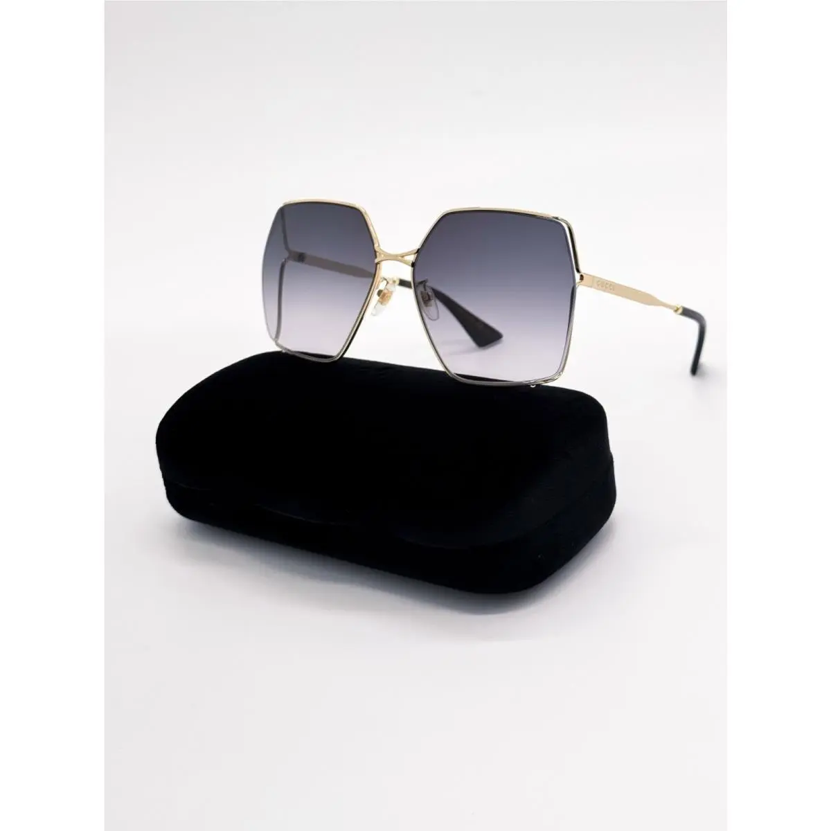 Gucci Sunglasses GG0817S 001 Gold/gray Square Women Gucci Eyewear