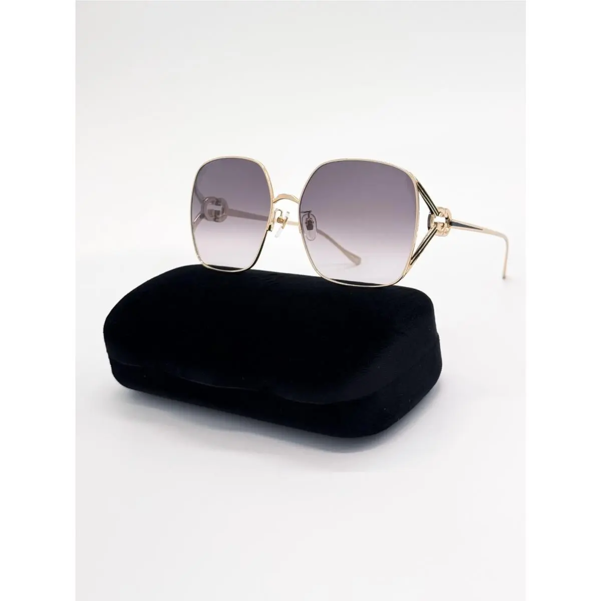 Gucci Sunglasses GG1323S 001 Gold/gray Oversized Women Gucci Eyewear