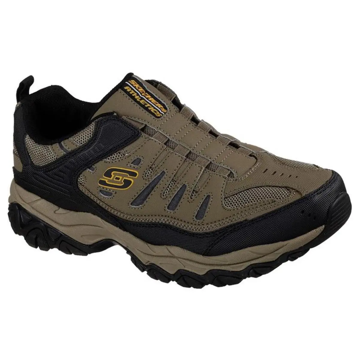 Skechers Men`s Slip On Nubuck Suede Training Sneakers in Brown Size 14 Medium