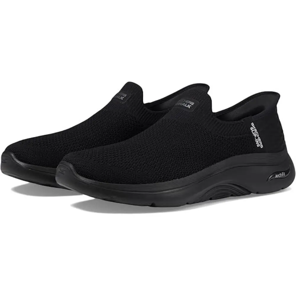 Skechers Go Walk Arch Fit 2.0 125310-BBK Women 9.5 B Black Comfort Shoes HTAT881