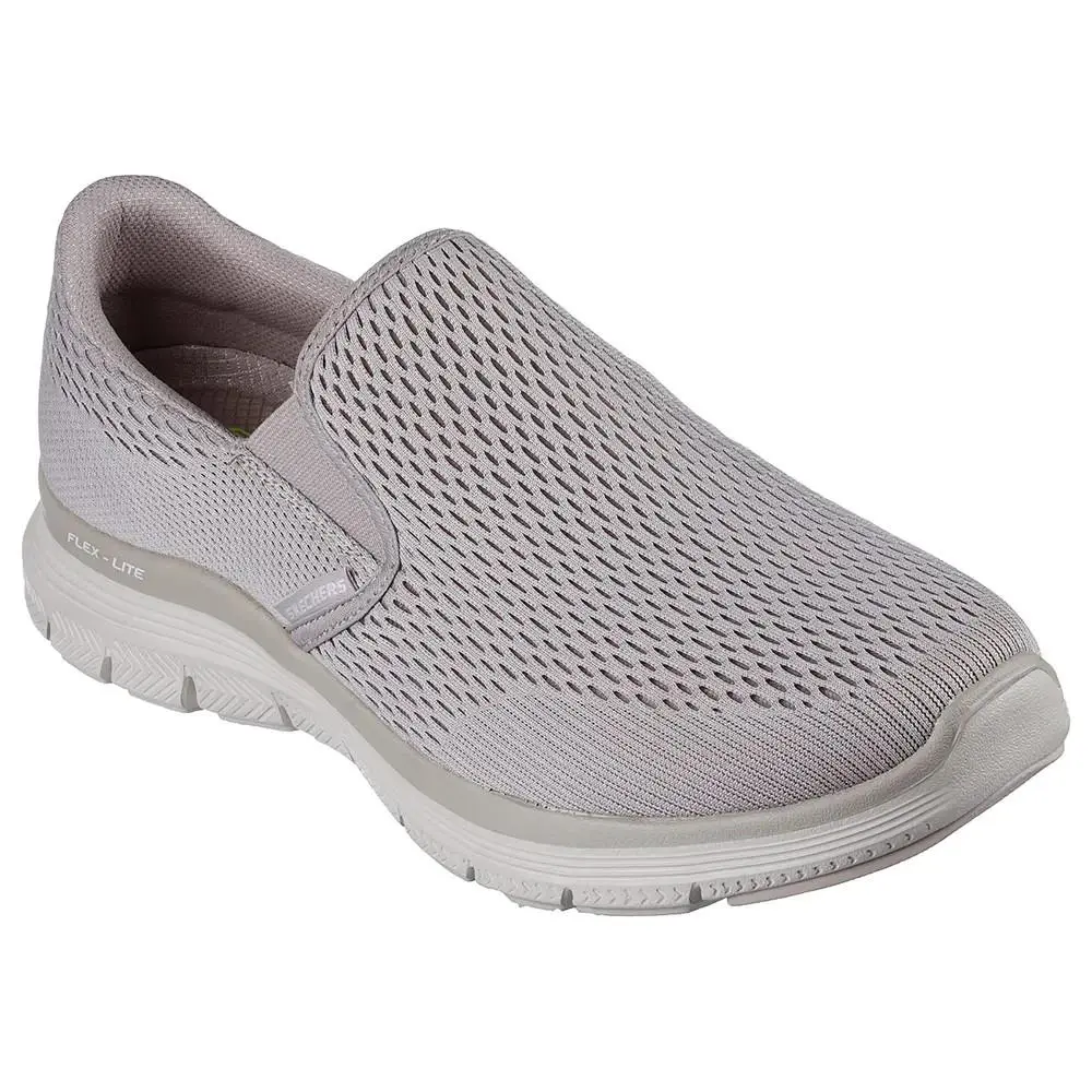 Skechers Shoes Mens Slip On Wide Fit Memory Foam Taupe Mesh Sport Comfort 232239