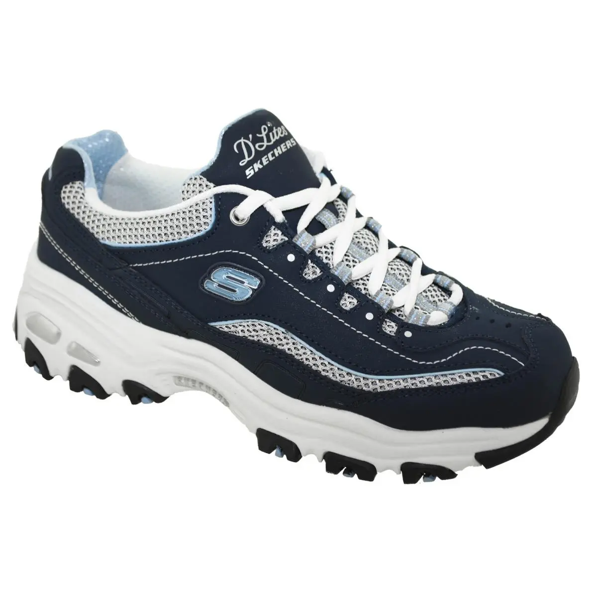 Skechers Skecher`s Women`s D`lites Life Saver Sneaker Navy/white 11860 Nwlb