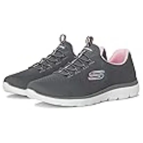 Skechers Women`s Summits - Radiant Flow Sneaker Charcoal/pink Charcoal/pink