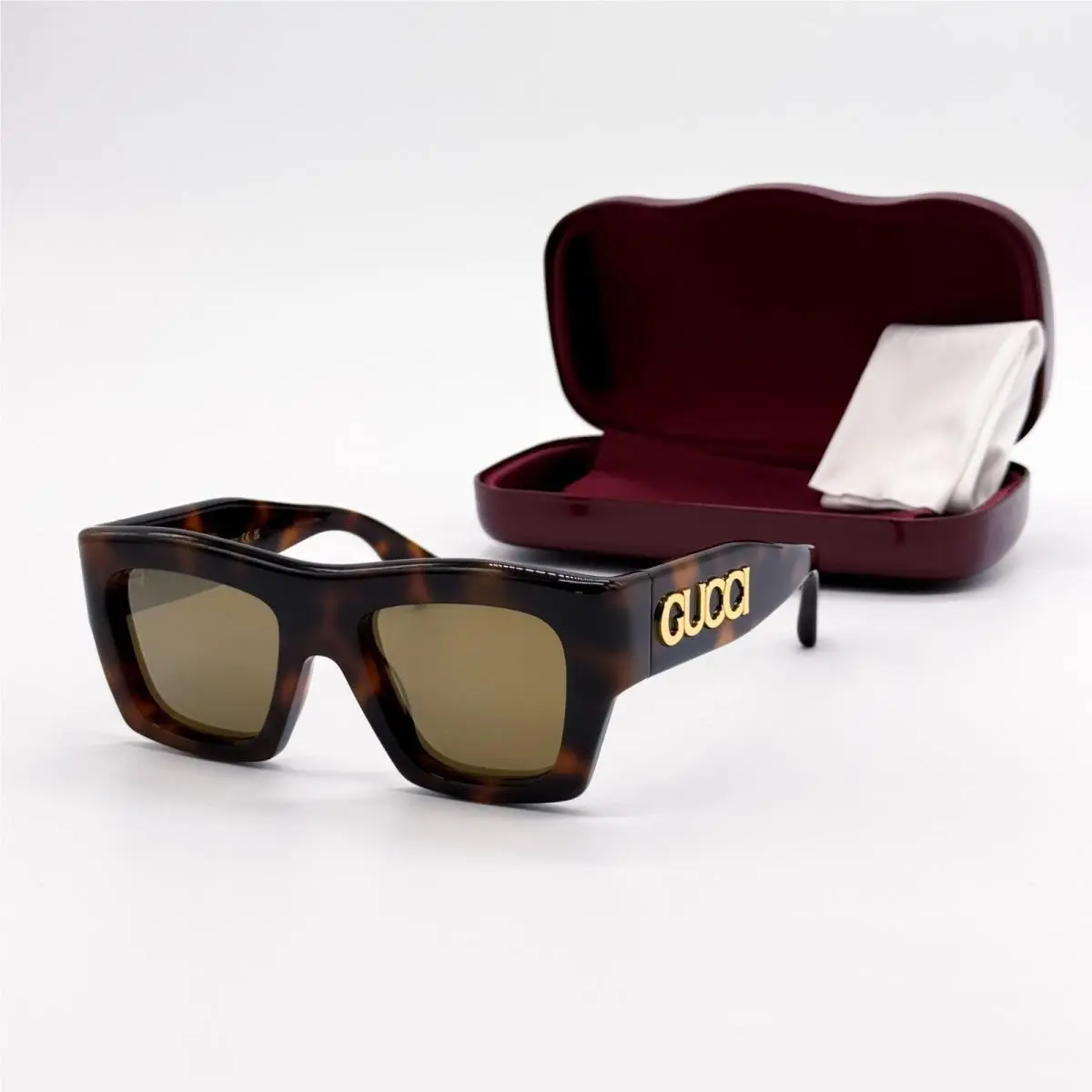 Gucci Sunglasses GG1772S 007 Havana Square Unisex Gucci Eyewear