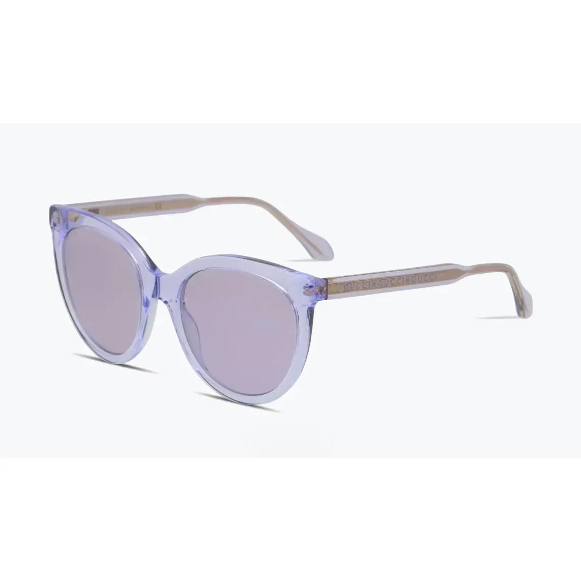 Gucci Purple Violet Transparent Frame W/violet Lens Cat Eye Sunglasses