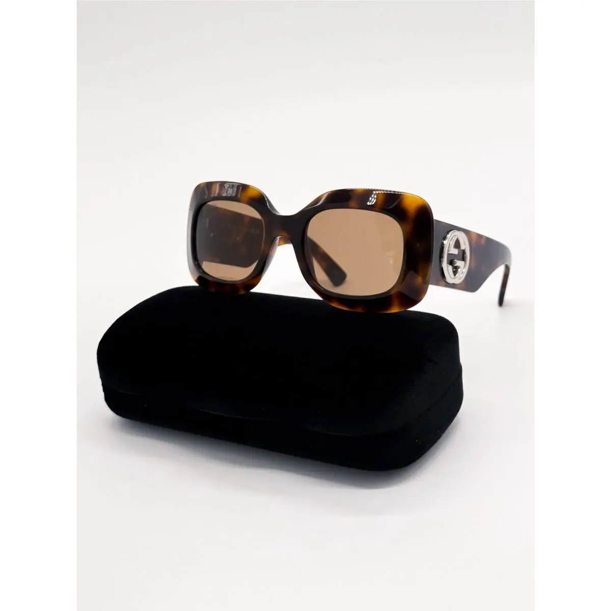 Gucci Sunglasses GG1695S 002 Havana Square Women Gucci Eyewear