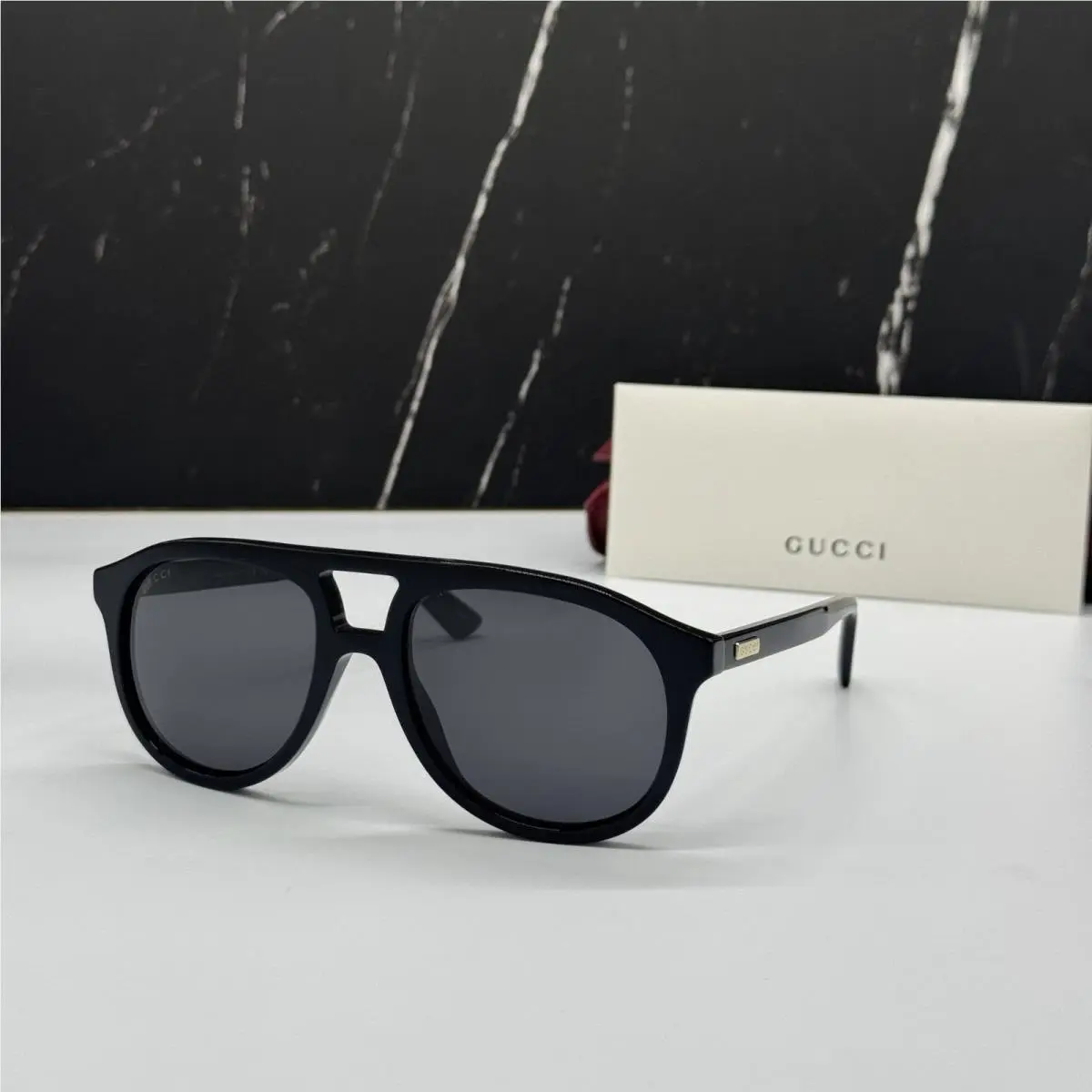 GG1320S 004 Sunglasses Black Aviator Unisex  Eyewear by Gucci