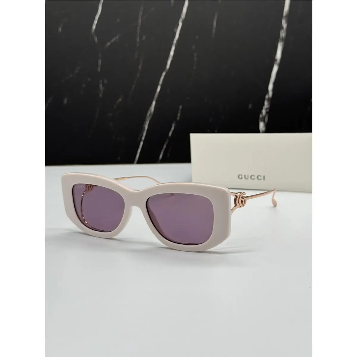 GG1566S 003 Sunglasses White/gold Women Eyewear by Gucci
