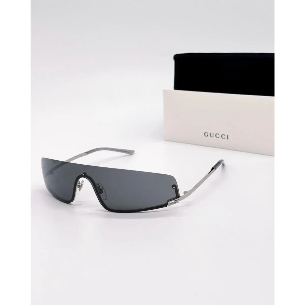 Gucci Sunglasses GG1561S 001 Silver Shield Unisex Gucci Eyewear