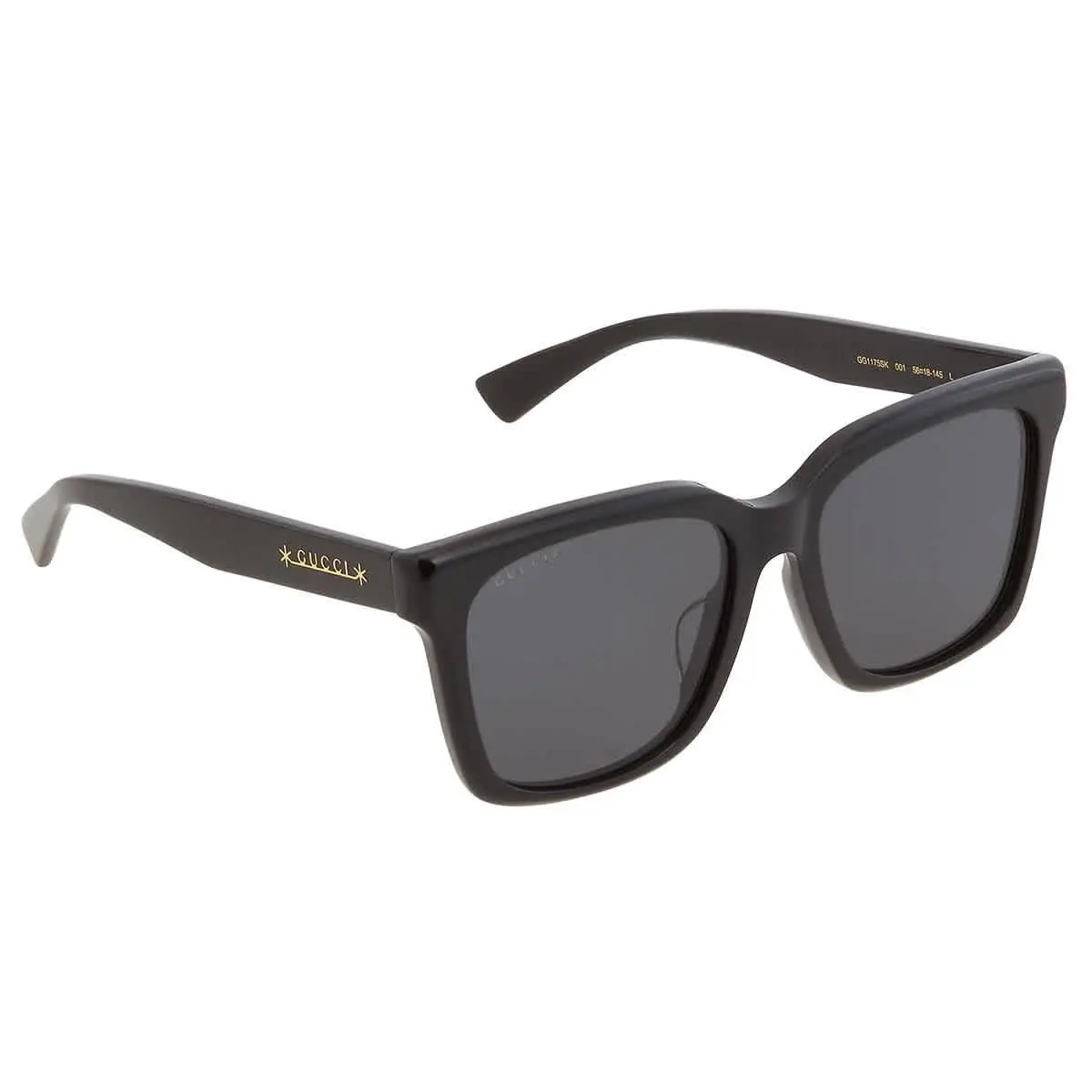 Gucci Polarized Grey Square Unisex Sunglasses GG1175SK 001 56 GG1175SK 001 56