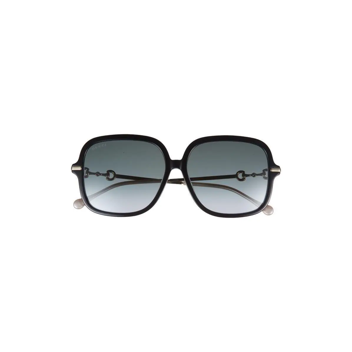 Gucci Women 58mm Square Sunglasses Black Gold Grey