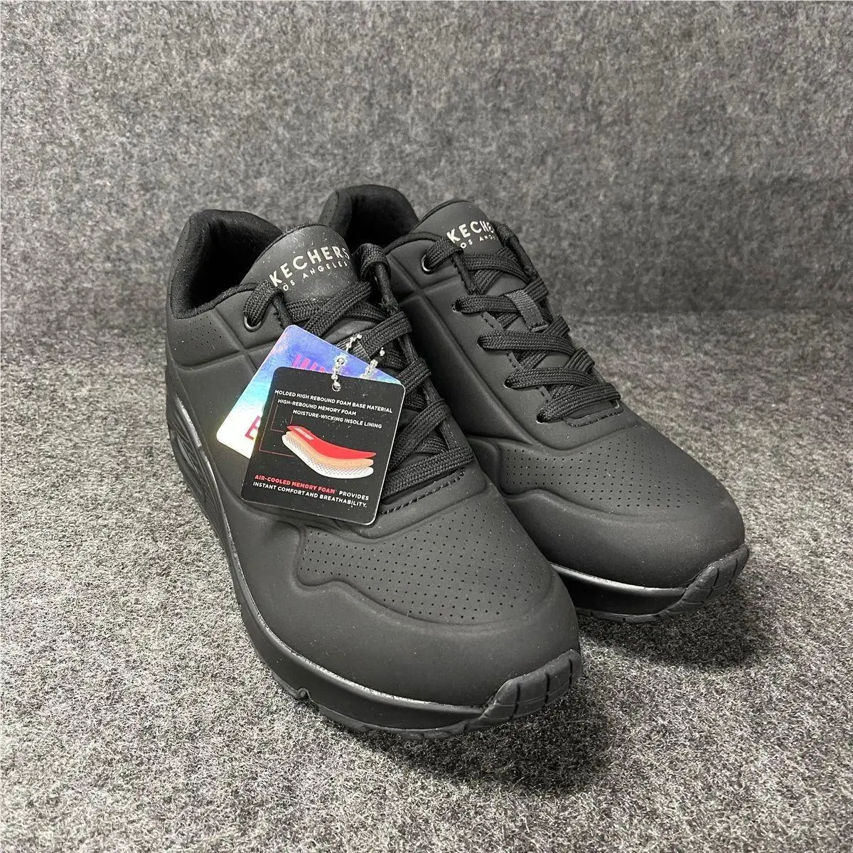 Skechers Uno Stand On Air Lace-up Sneaker Women`s Size US 9 Black