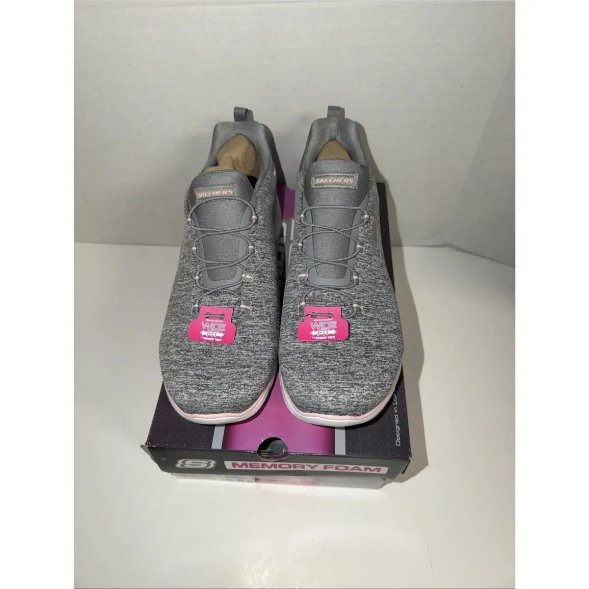 Skechers Summits Quick Getaway Women`s Shoes Gray-blue 12983W/GYLP Size 11W
