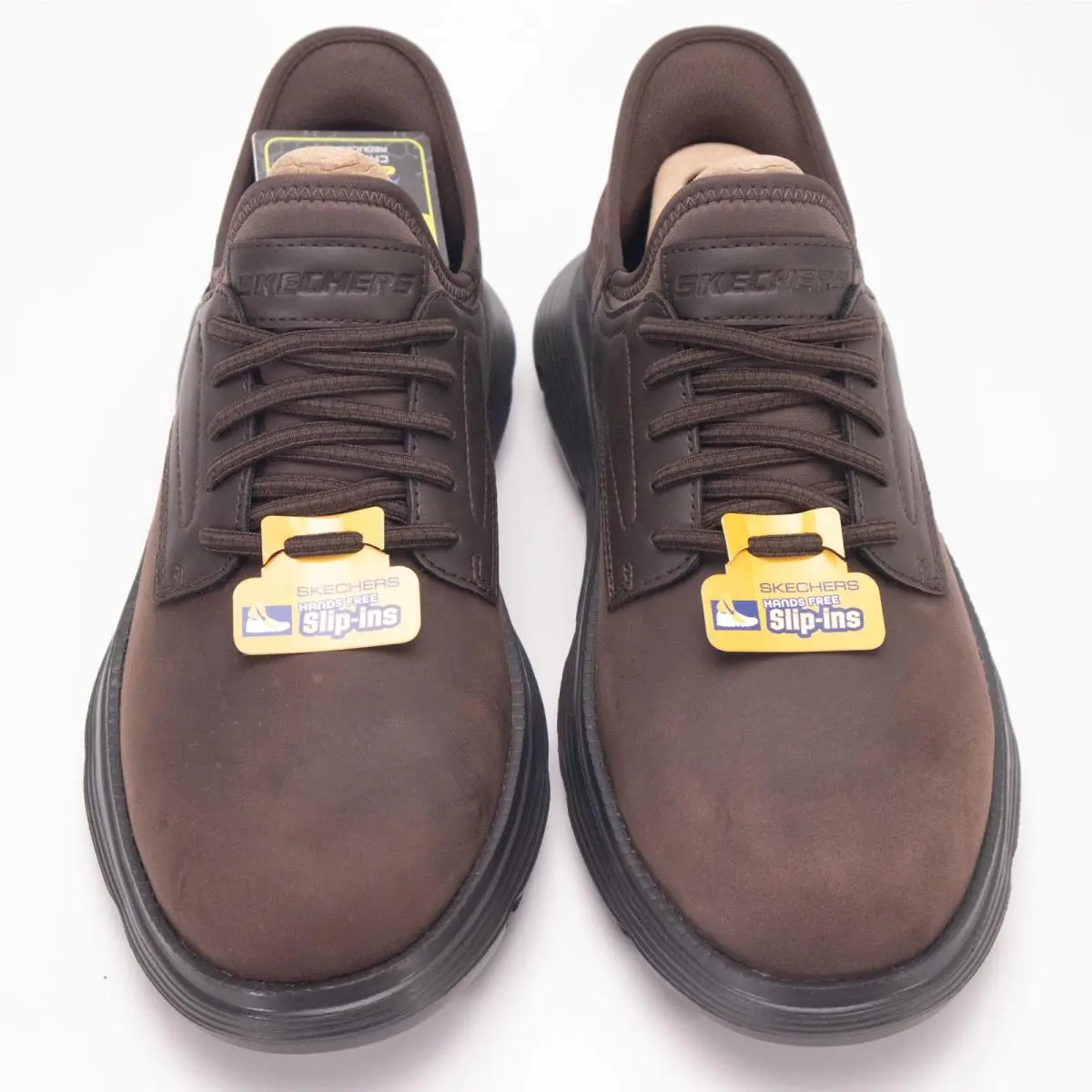 Skechers Slip-ins Shoes Mens Size 9 Brown Leather Slip On Garza-gervin 205046