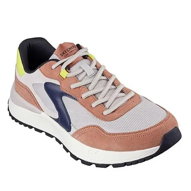 Skechers Men`s Fury Lace-up Low Sneakers Natural Gray Size 9.5 M
